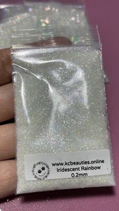 Iridescent White Rainbow 0.2MM Fine Glitter nail acrylic gel craft US Seller 5g - Picture 1 of 2