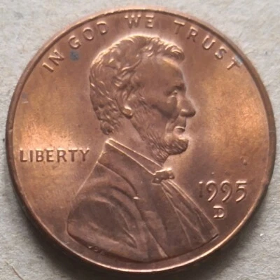 USA 1995 D 1 Cent coin - Image 1 of 2