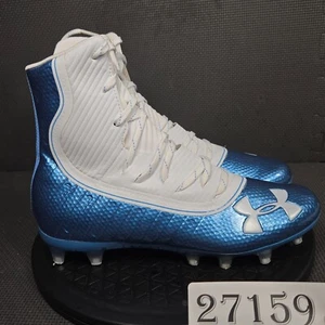 Under Armour Highlight MC Footall Cleats Mens Sz 8 White Blue Athletic Trainers - Picture 1 of 9