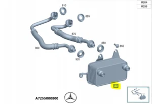 Original Mercedes-Benz A7255000800 Gearbox Oil Cooler W205 W213 W253 W222 - Picture 1 of 5