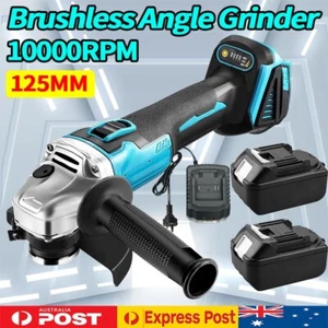 Brushless Cordless 125mm 5'' Angle Grinder Cutting Li-ion Battery Charger 18V - Picture 1 of 22