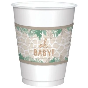 Soft Jungle Hello Baby 16 oz Plastic Cups 25 Per Pack Baby Shower Tableware - Picture 1 of 1