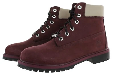 Timberland Junior PREMIUM 6 PULGADAS IMPERMEABLES Borgoña Nubuck Botas Talla 4 - 5.5 Foto 1 de 4