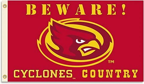 Iowa State Cyclones BEWARE COUNTRY 3x5 Flag w/grommets Banner SHIP MIDWEST Cover