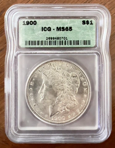 1900 - P - SILVER MORGAN DOLLAR  - ICG GRADED MS65 Cover