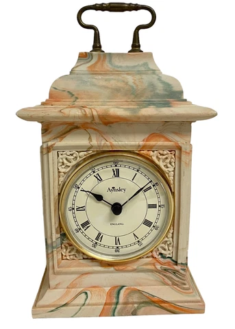 Vintage Aynsley Portlandware Clock made In England Beautiful Marble Cover