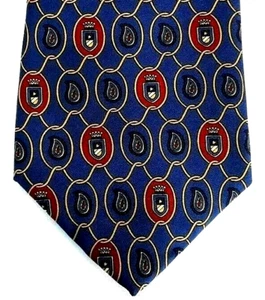 Corbata Tommy Hilfiger 100 % seda corona escudo cachemira estilo clásico - Imagen 1 de 3