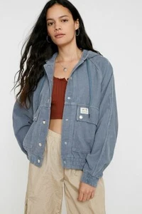 💙 BDG URBAN OUTFITTERS Rowan Corduroy Cotton Snap Button Hooded Hoody Jacket S - Picture 1 of 9