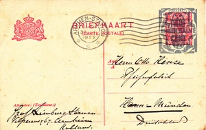 Niederlande -Ganzsache 5 Cent -Aufbrauchsausgabe 1921- -145- - Bild 1 von 1