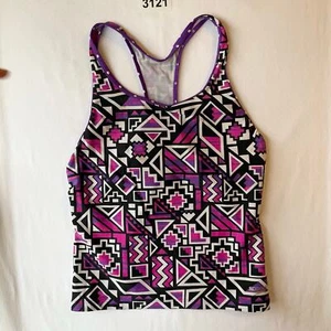 Speedo Girl’s sleeveless Swimming Top size 16 (XL), Geographic Black & Purple - Picture 1 of 6