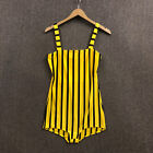 CODIGO Womens Striped Yellow/Black One-Piece Swimsuit Size Large Sleeveless NWOT