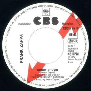 FRANK ZAPPA "BOBBY BROWN" 7' Germany Promo neuwertig - Bild 1 von 3