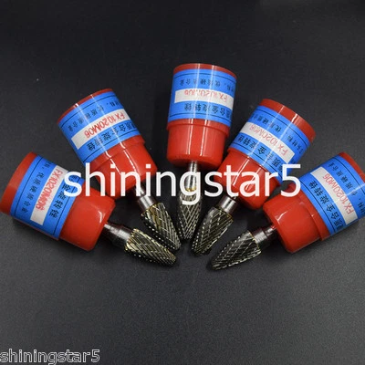 5x F6 Cylindrical Cut Tungsten Carbide Burr Bur Cutting Tool Die Grinder Bit 1/4 - Image 1 of 4