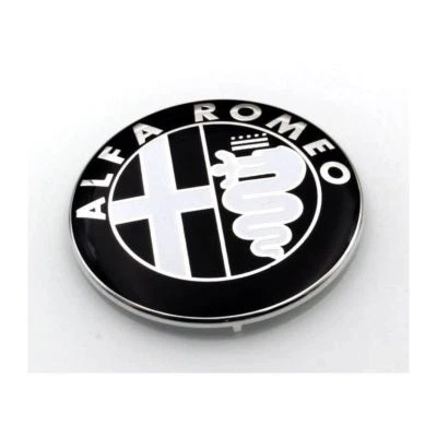 ☆ LOGO ALFA ROMEO 74mm BLACK CAPOT/COFFRE / insigne /sigle ☆
