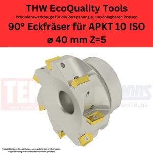 90° Eckfräser ø 40 mm Z=5 mit IK für APKT 1003 ISO Fräsplatten - Picture 1 of 2
