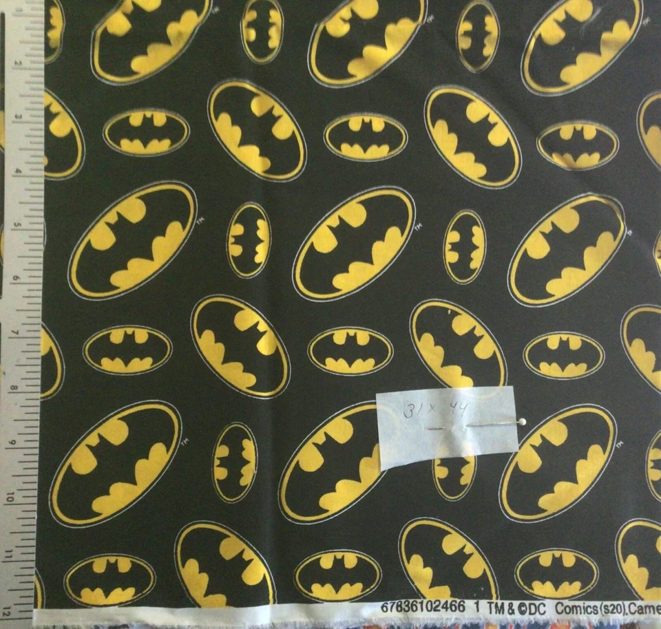 Batman Logo  Cotton Fabric 31 by 44 - Image 1 of 1