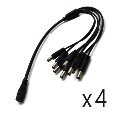 4 Pack - 8 Way Channel DC Power Splitter Adapter Cable for CCTV Security Camera - Image 1 of 4