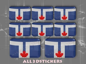 8 x Pegatinas 3D Relieve Bandera Toronto - Todas las Banderas del MUNDO - Imagen 1 de 1