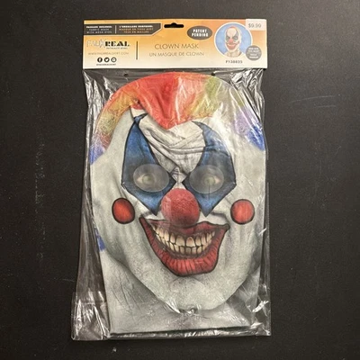 Faux Real Photorealistic Apparel CLOWN MASK Fabric Halloween Costume Adult Size - Image 1 of 4