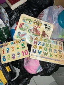 3 MELISSA AND DOUG SOUND PUZZLE LOT ALPHABET NUMBERS ANIMALS NOT WORKING BROKEN - Picture 1 of 9