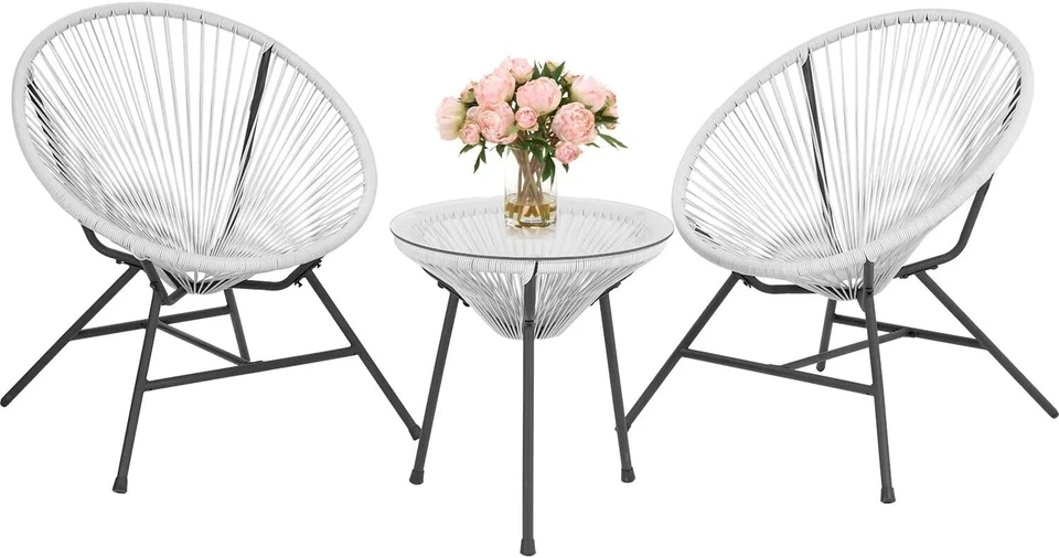 Juego de muebles de exterior de 3 piezas para patio bistró para todo tipo de clima Foto 1 de 4