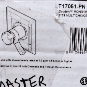 Delta T17051-PN Dryden Monitor Serie 17 Válvula Solo Ajuste en Níquel Pulido - Imagen 1 de 2