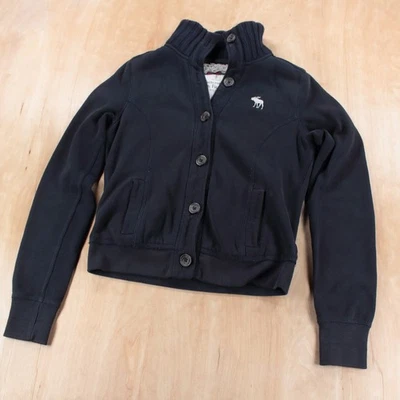 ABERCROMBIE & FITCH sherpa lined shawl collar cardigan sweatshirt sweater SMALL - Image 1 of 4