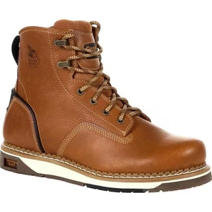 Georgia Boot GB00348 Wedge 6" Marrón AMP LT Seguridad Puntera de Acero Bota de Trabajo Sin Forro - Imagen 1 de 7