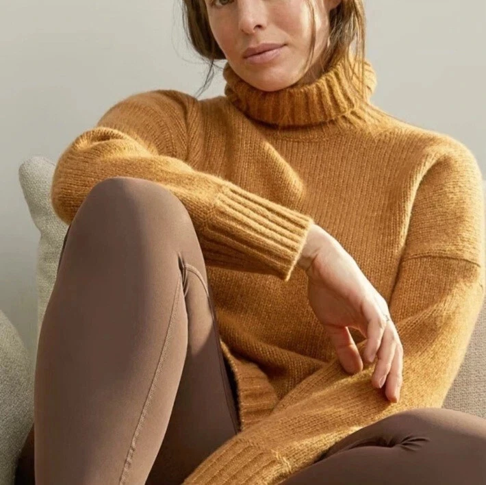 Suéter Everlane The Cloud Cuello Alto Mujer S Chai Lana Mezcla Alpaca Túnica Foto 1 de 4