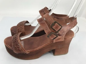 Bed Stu Kenya Platform Sandals Women's 11 Bown Leather Buckle Chunky Gladiator - Picture 1 of 15