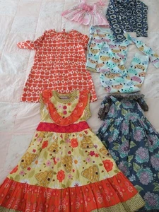 Lot of Girls 5 / 6 Dress Pj Summer Merrimiko Tea Mustard Pie Jelly Bug - Picture 1 of 7