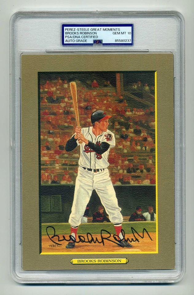 SUPERB BROOKS ROBINSON GEM MINT 10 PSA/DNA SIGNED  PEREZ STEELE GREAT MOMENTS - Image 1 of 1