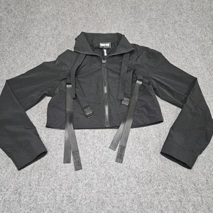 Darker Wavs X Dolls Kill Snare Cropped Buckle Windbreaker Jacket Medium Gothic - Picture 1 of 9