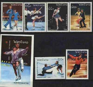 Laos MNH Set + S/S Sc 915-21 Olympiade Albertville - Bild 1 von 1