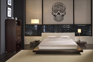 SUGAR SKULL 3 VINYL WALL DECAL GRAPHIC HOME LETTERING BEDROOM STICKY STICKER ART - Picture 1 of 2