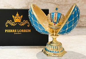 Faberge Deko Ei Fabergé Ei Feingold Deko Kristall Diamant Geburtstagsgeschenk - Bild 1 von 14