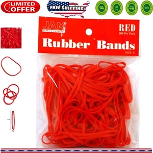 Durable Size 33 Red Rubber Bands - 100 Count for Home, School, Office - Picture 1 of 8