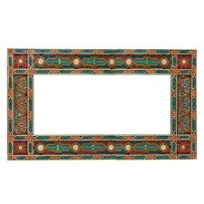 Green Horizontal Full length Moroccan Hand painted mirror frame 75" x 32"