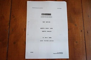 1985 Fascimilie North West North Wales Arrivals Departures Timetable Trip Notice - Picture 1 of 8