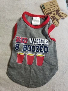 New Pup Crew Apparel Red White & Boozed Puppy Dog T-Shirt Tank Size XXS - Picture 1 of 5