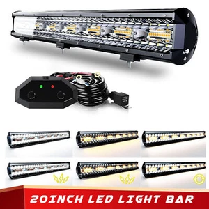 20inch 126W Led Light Bar White/Amber Strobe Flood Spot OffRoad For 4WD SUV - Picture 1 of 9