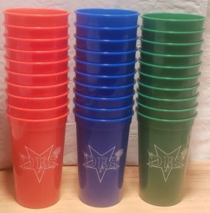 30-Pack OES 22 OZ Plastic Stadium Cups 10 Red 10 Blue 10 Green Eastern Star Cups - Picture 1 of 9
