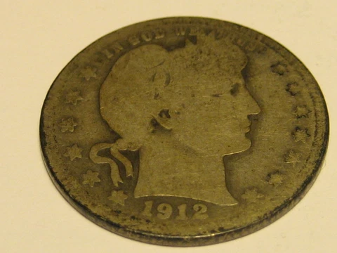 1912-S 90% Silver Barber Quarter BETTER DATE Cover