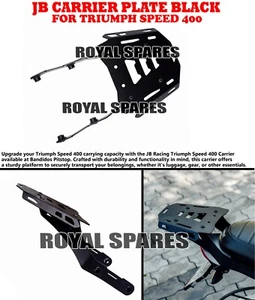 "JB CARRIER PLATE, BLACK" FIT FOR TRIUMPH SPEED 400 - Picture 1 of 11