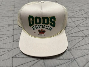 God's Athletic Club 1 Cor. 9:25 White Ball Cap Hat Speedway Brand One Size Fits  - Picture 1 of 12
