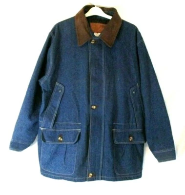Chaqueta Abrigo Fox Fire Denim Azul Jean Grande Cremallera Frontal Manga Larga Forrada EM60 Foto 1 de 4