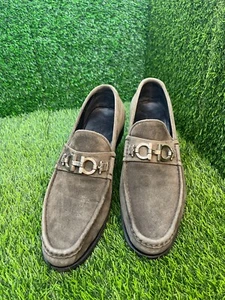 Salvatore Ferragamo Mens Gray Grandisimo LoafersSz US10.5 UK9.5 Slip On - Picture 1 of 12