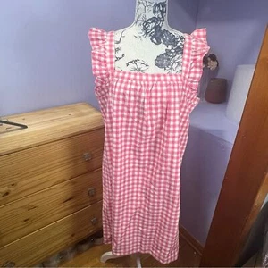 Neu mit Etikett Vineyard Vines neonpinkes ärmelloses Kleid mit Gingham-Muster - Größe M - Bild 1 von 7