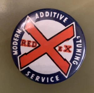 1950s / 60s Modern Additive & Tuning Red Ex Service Tin Badge. Diameter 33mm. - Picture 1 of 3
