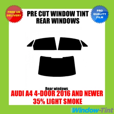 Pre Cut Window Tinting Film for Audi A4 4-door Saloon 2016+ 35% Light Rear Tint - Image 1 of 4